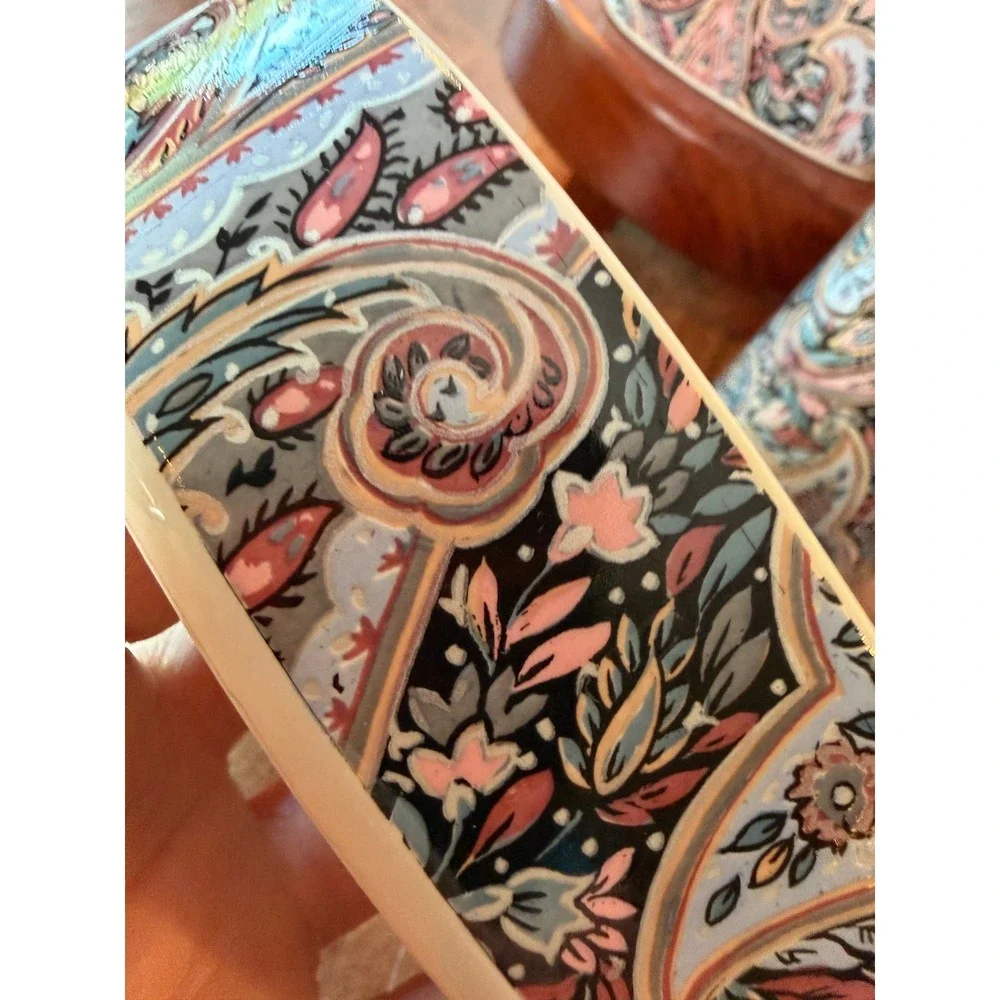 Vintage 1970s Made in Japan Paisley Ceramic Bathroom Vanity Set